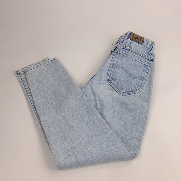 Vintage Lee Light wash denim tapered Jeans Size 7 medium Cotton Retro - Picture 11 of 16
